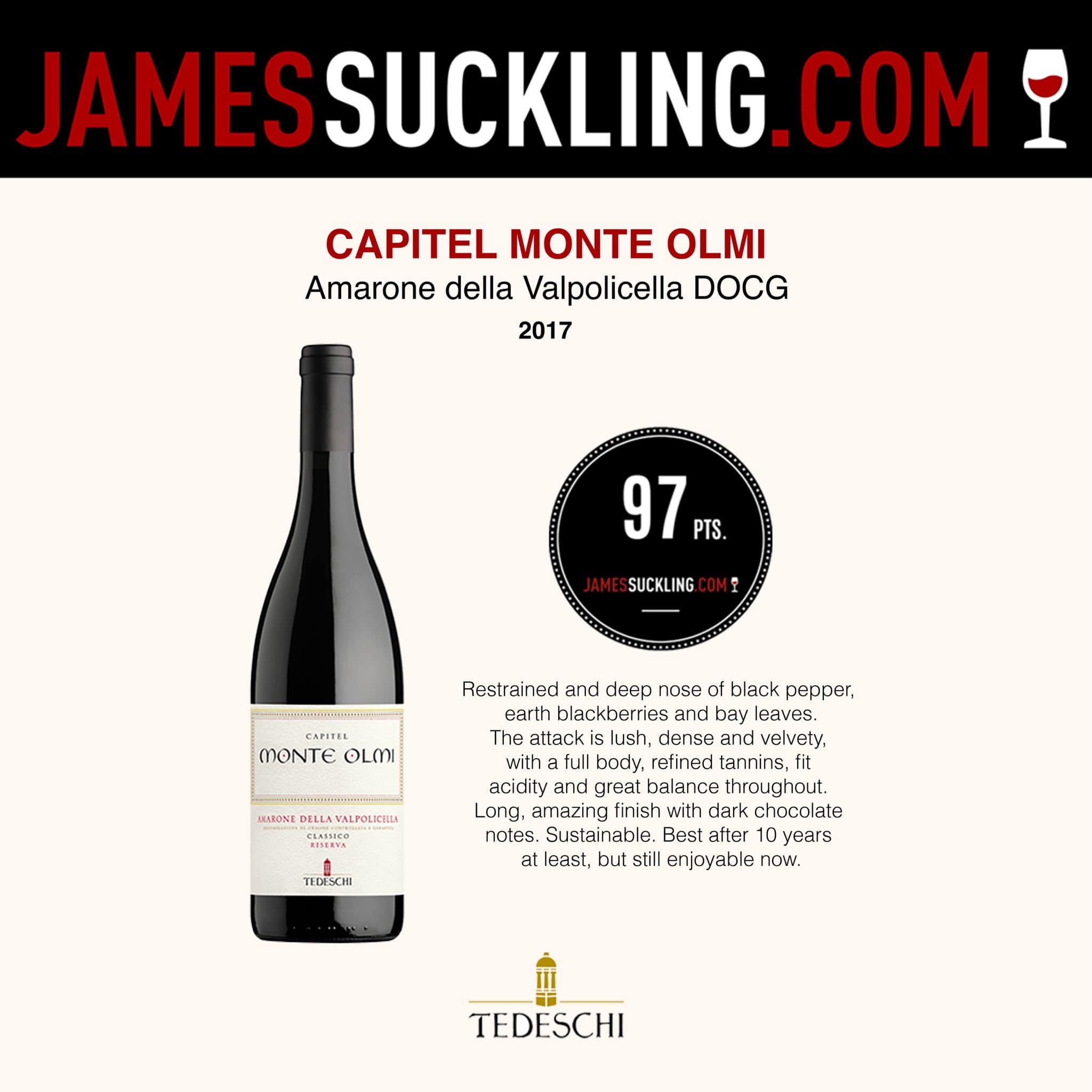 CAPITEL MONTE OLMI GOT 97 POINTS FROM JAMES SUCKLING